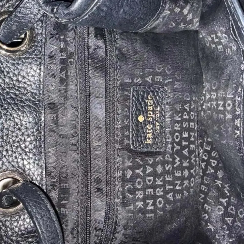 Kate Spade New York Black Pebbled Leather Tassel Backpack